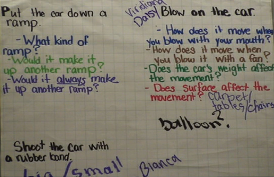 Student ideas and questions to work on
